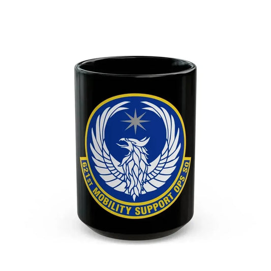 621 Mobility Support Operations Squadron AMC (U.S. Air Force) Black Coffee Mug 15oz - Go Mug Yourself