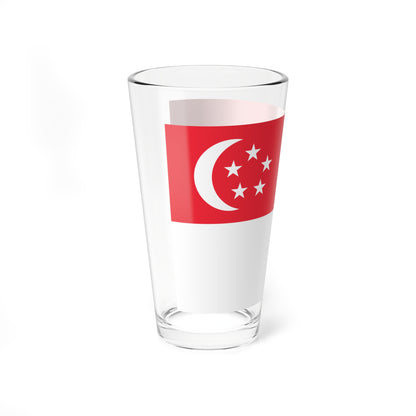 Flag of Singapore as Paths (Singapore) Pint Glass 16oz