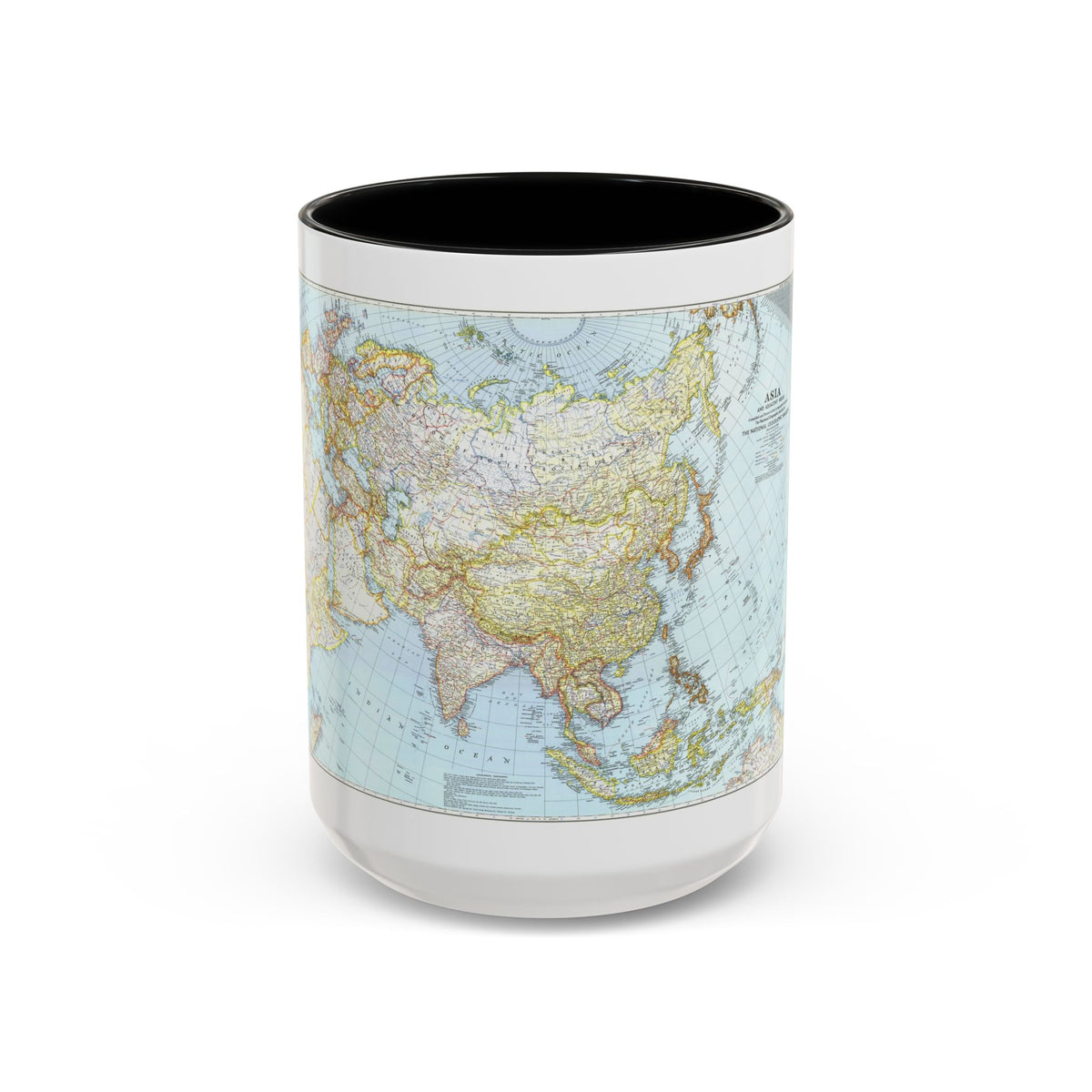 Asia and Adjacent Areas (1942) (Map) Accent Coffee Mug