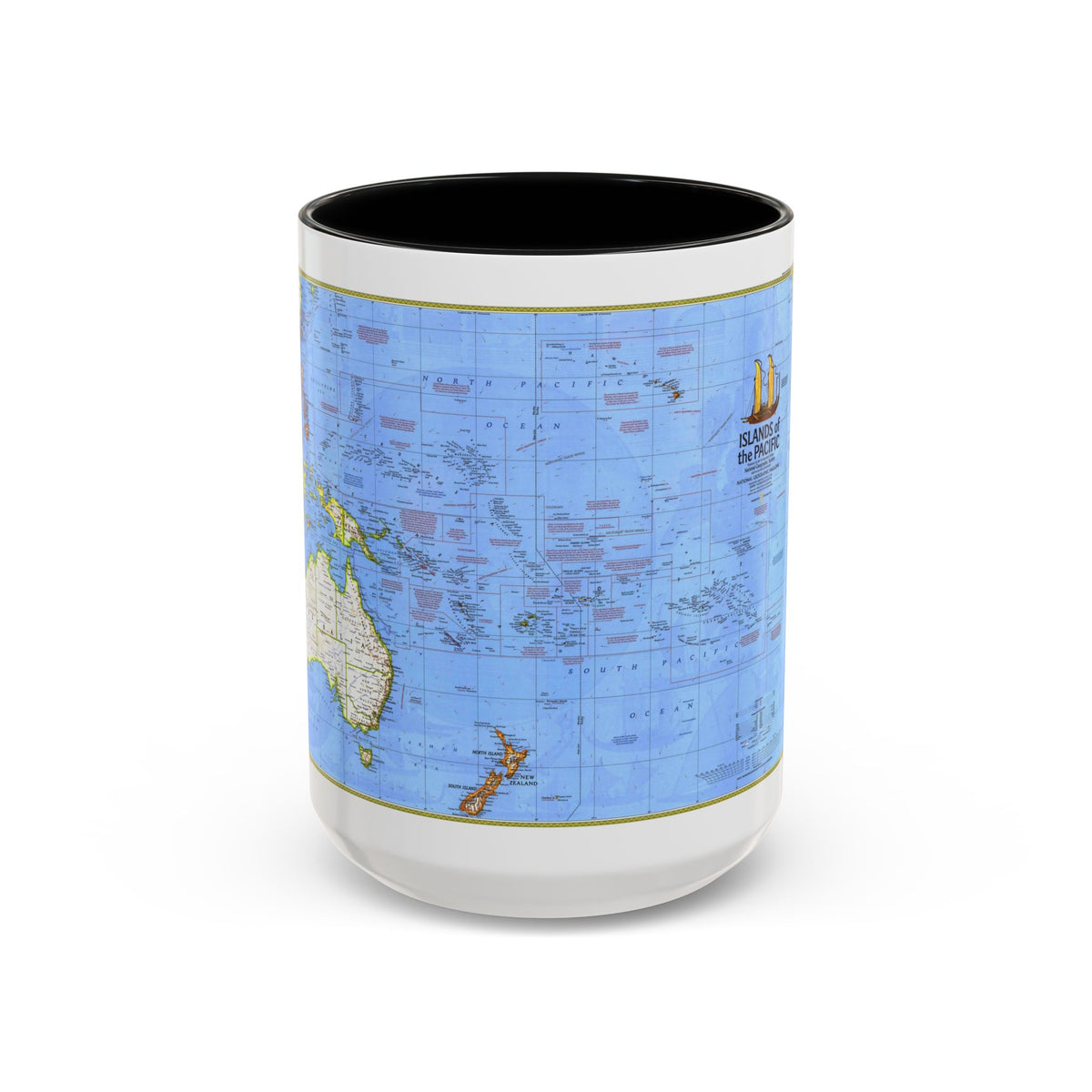 Pacific - Islands of the (1974) (Map) Accent Coffee Mug