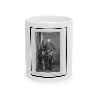 Captain Charles Nagel, Union Officer In The 32nd Indiana Regiment, Full-Length Portrait, Standing, Facing Front (U.S. Civil War) White Coffee Mug