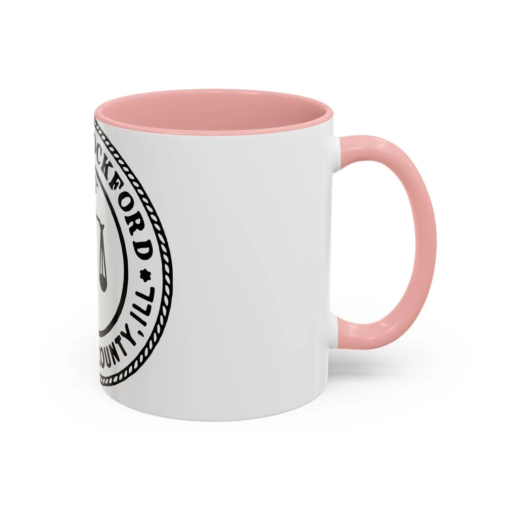 Seal of Rockford Illinois - Accent Coffee Mug-Go Mug Yourself