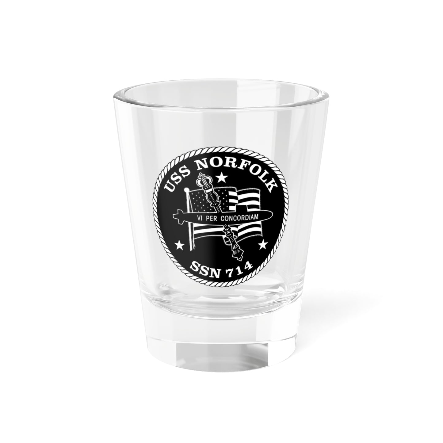 USS Norfolk SSN 714 (U.S. Navy) Shot Glass 1.5oz