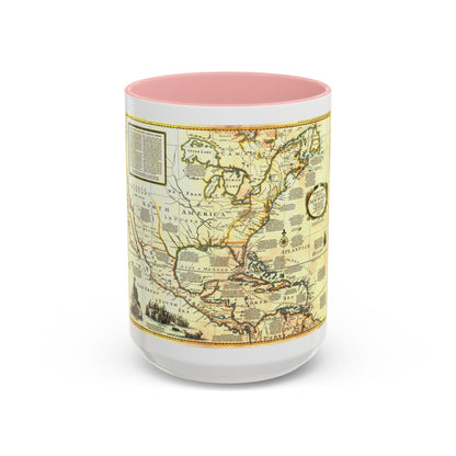 North America - Colonization and Trade (1977) (Map) Accent Coffee Mug