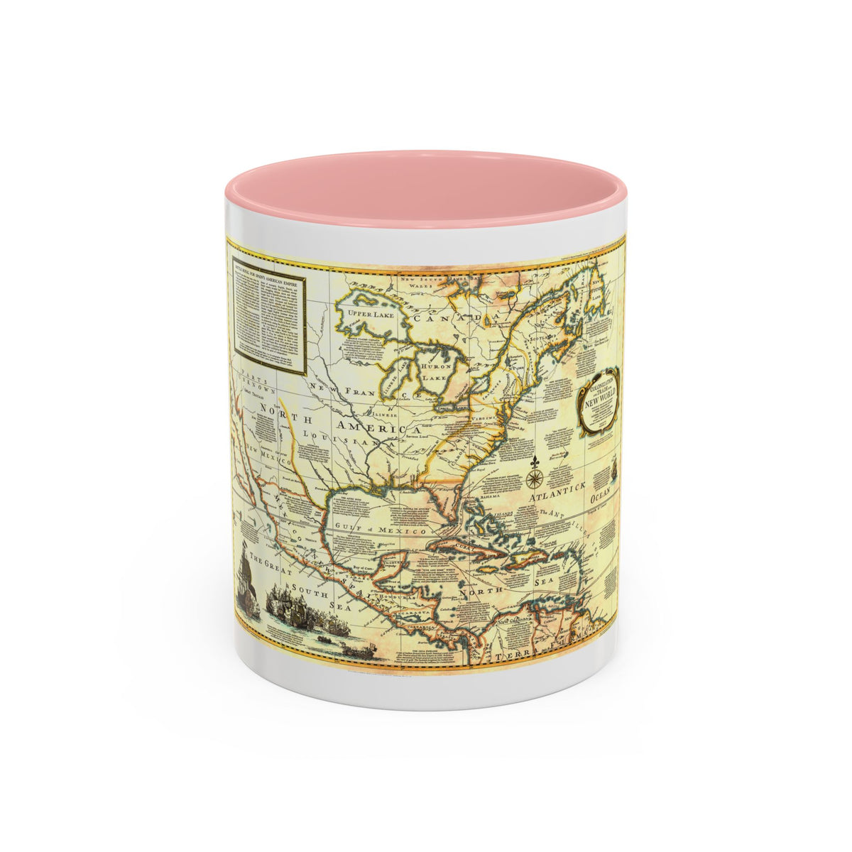 North America - Colonization and Trade (1977) (Map) Accent Coffee Mug