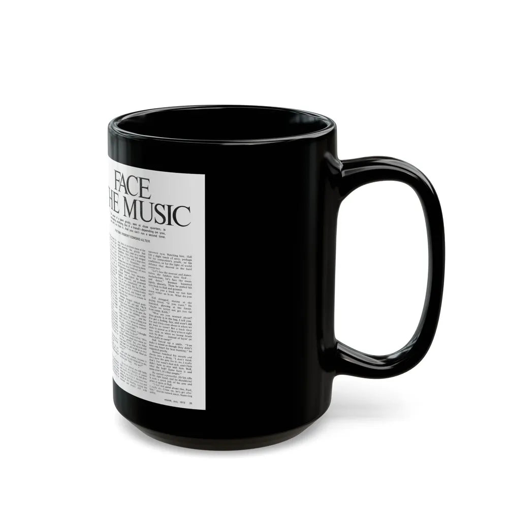 Face The Music, Adam magazine, July 1973 - Black Coffee Mug-Go Mug Yourself