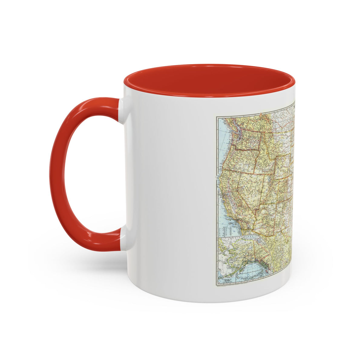 USA - The United States (1956) (Map) Accent Coffee Mug