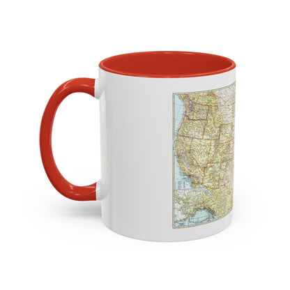 USA - The United States (1956) (Map) Accent Coffee Mug