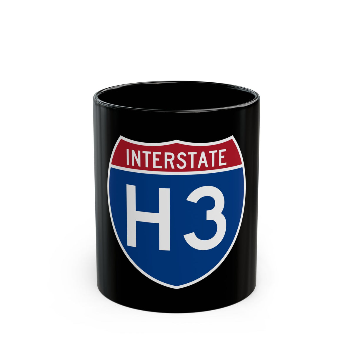 Interstate H3 (U.S. Highways) Black Coffee Mug