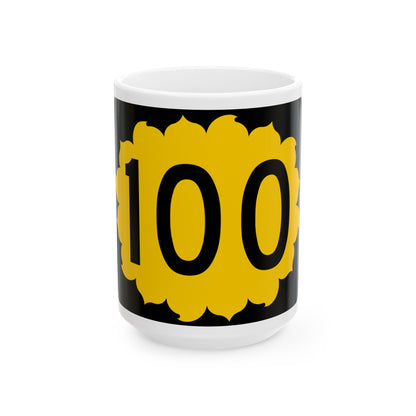 K-100 (Kansas) (Road Sign) White Coffee Mug