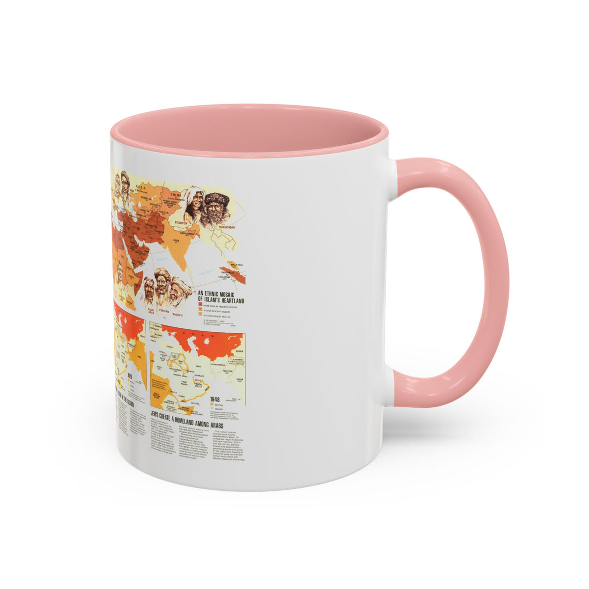 Middle East - Two Centuries of Conflict (1980) (Map) Accent Coffee Mug