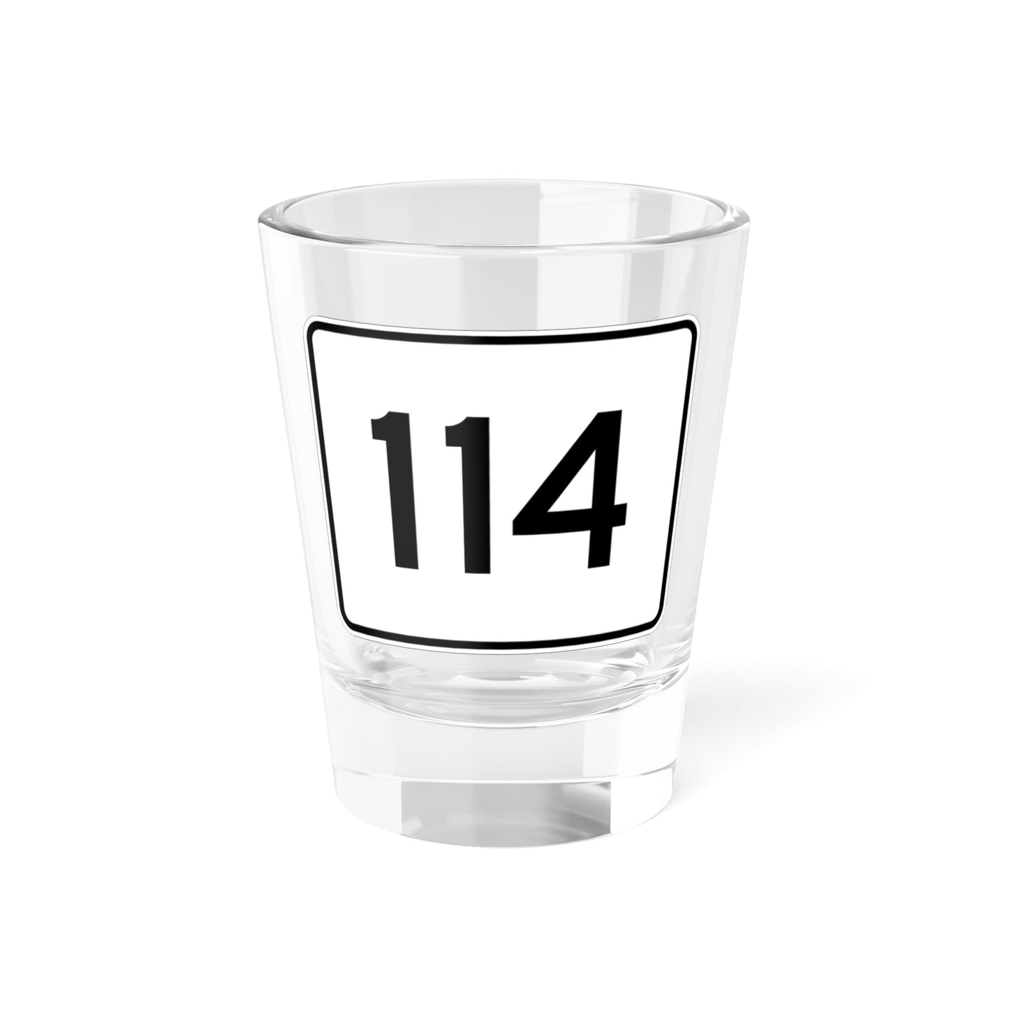 MA Route 114 (Massachusetts) (Road Sign) Shot Glass 1.5oz