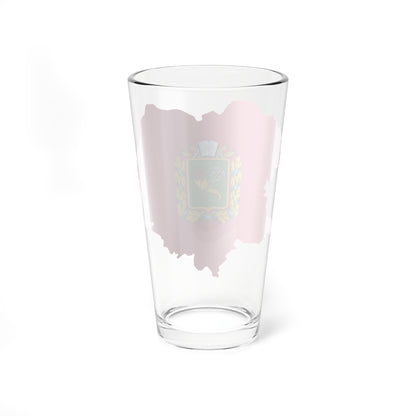 Flag-map of Kharkiv Oblast (Ukraine) Pint Glass 16oz
