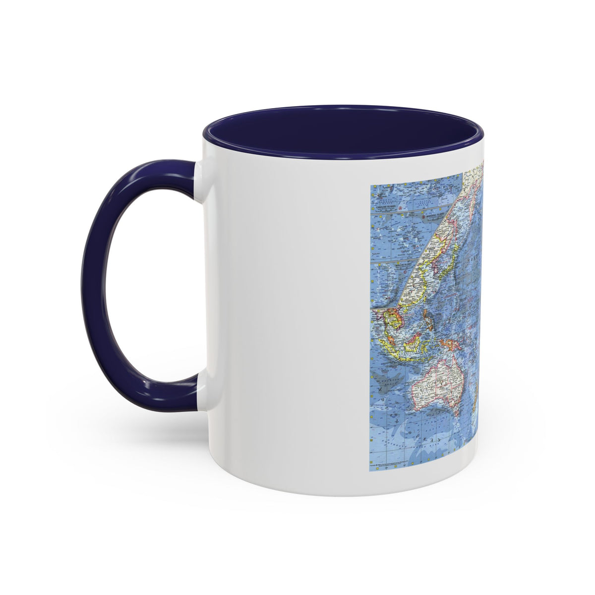 Pacific Ocean (1962) (Map) Accent Coffee Mug