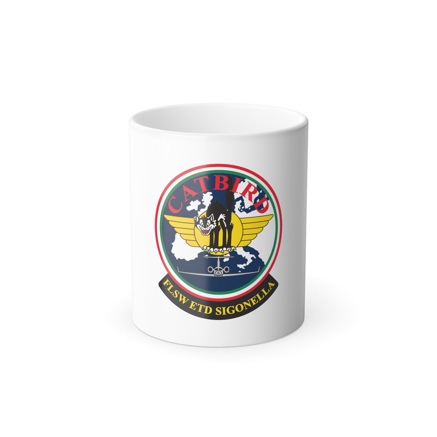 FLSW ETD Sigonella Catbird Fleet Logistics Support Wing Executive Transport Detachment (U.S. Navy) Color Changing Mug 11oz