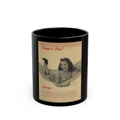 Penny Duncan #25 - Penny on Back Cover of Scamp Mag. Sept. '58 - 1 B&W Photo & Caption (Vintage Female Icon) Black Coffee Mug-11oz-Go Mug Yourself