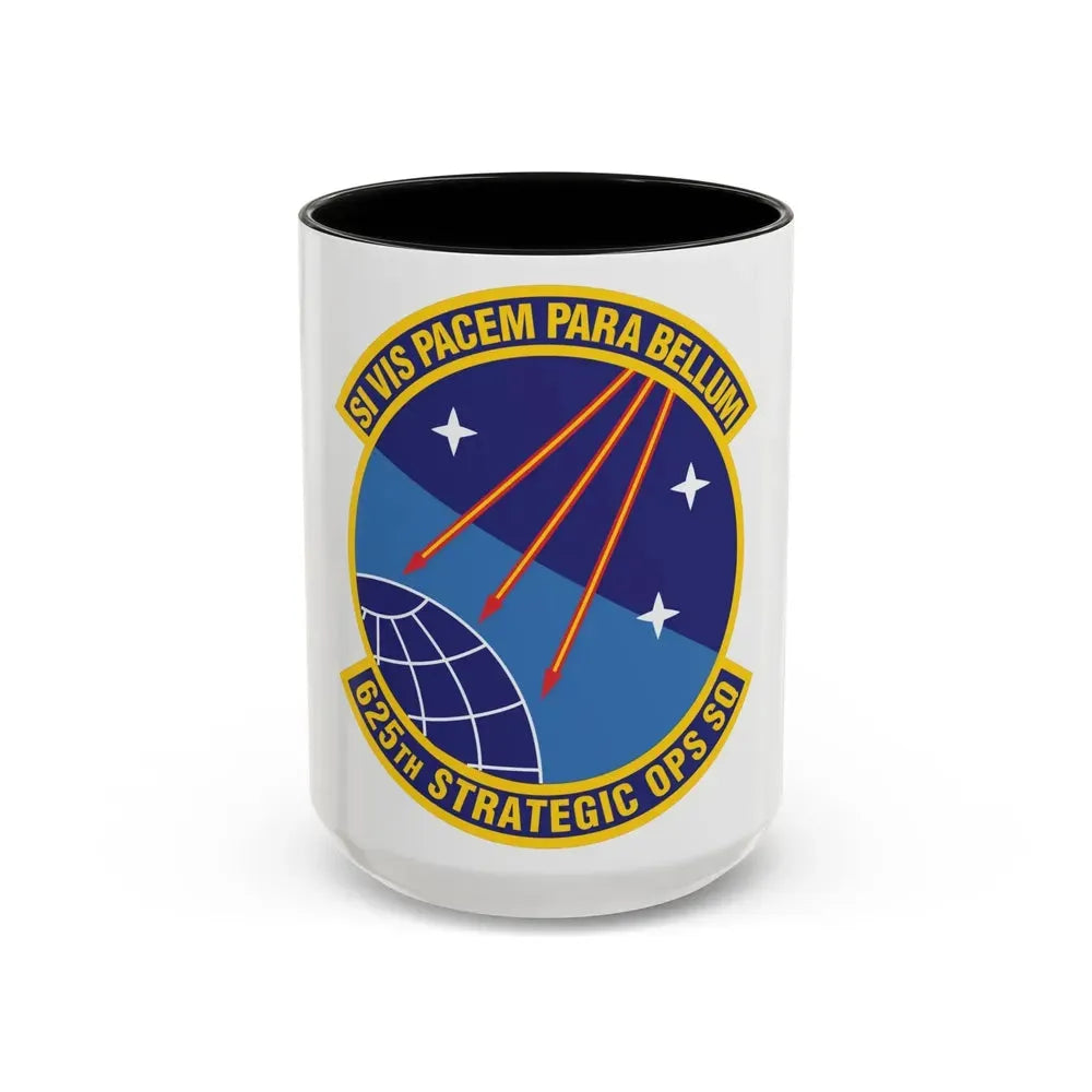 625 Strategic Operations Sq AFGSC (U.S. Air Force) Accent Coffee Mug 15oz Black - Go Mug Yourself