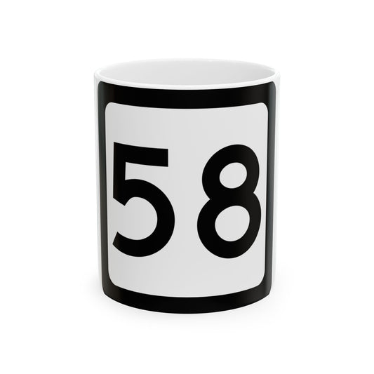 WV-58 (Virginia) (Road Sign) White Coffee Mug-11oz-Go Mug Yourself