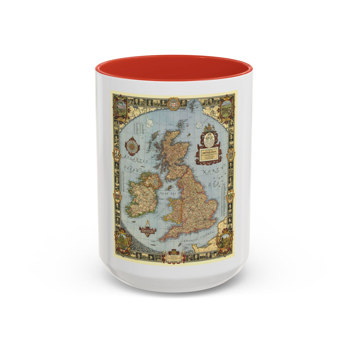 Great Britain - A Modern Pilgrim's Map (1937) (Map) Accent Coffee Mug