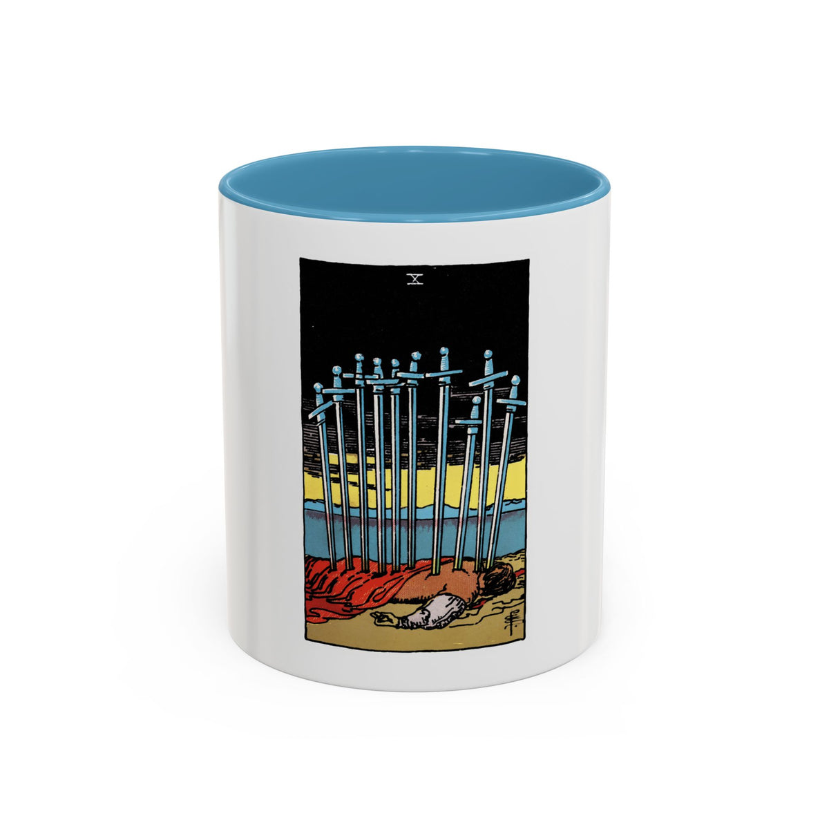 The 10 of Swords (Tarot Card) Accent Coffee Mug