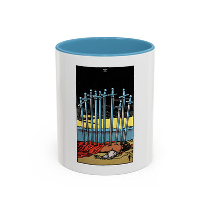 The 10 of Swords (Tarot Card) Accent Coffee Mug