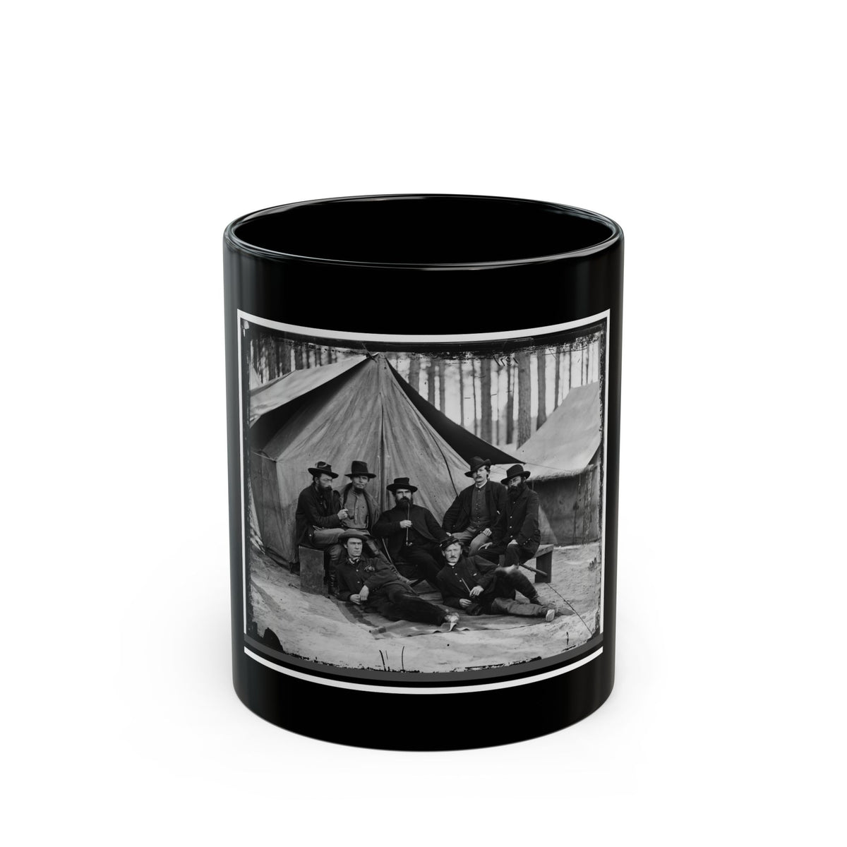 Petersburg, Virginia. Engineers At H.Q., Army Of The Potomac (U.S. Civil War) Black Coffee Mug