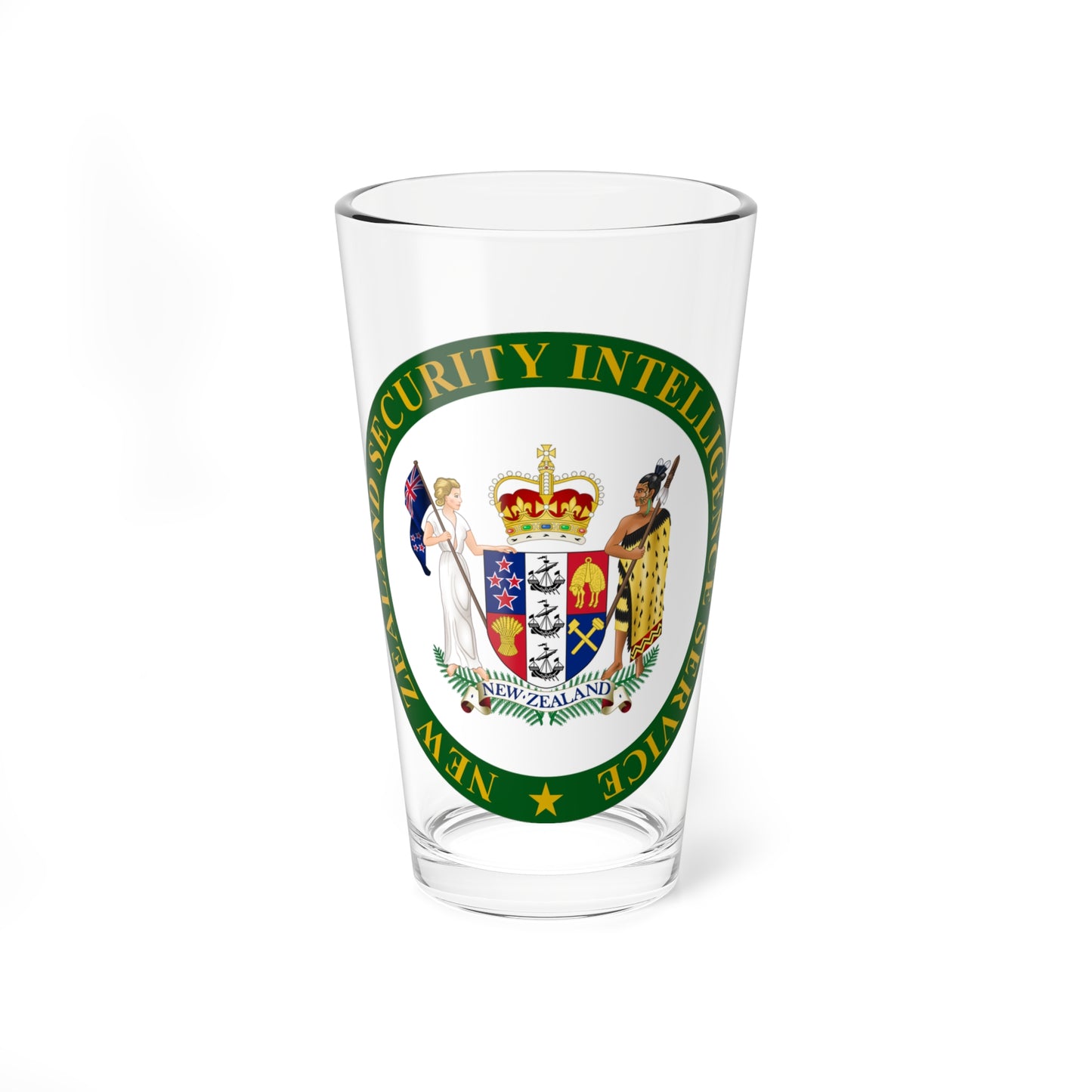 Seal of the New Zealand Security Intelligence Service (New Zealand) (Coat of Arms) Pint Glass 16oz