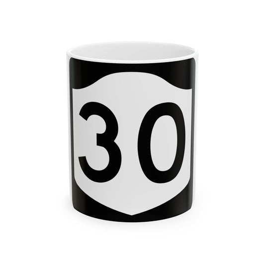 NY-30 (New York) (Road Sign) White Coffee Mug