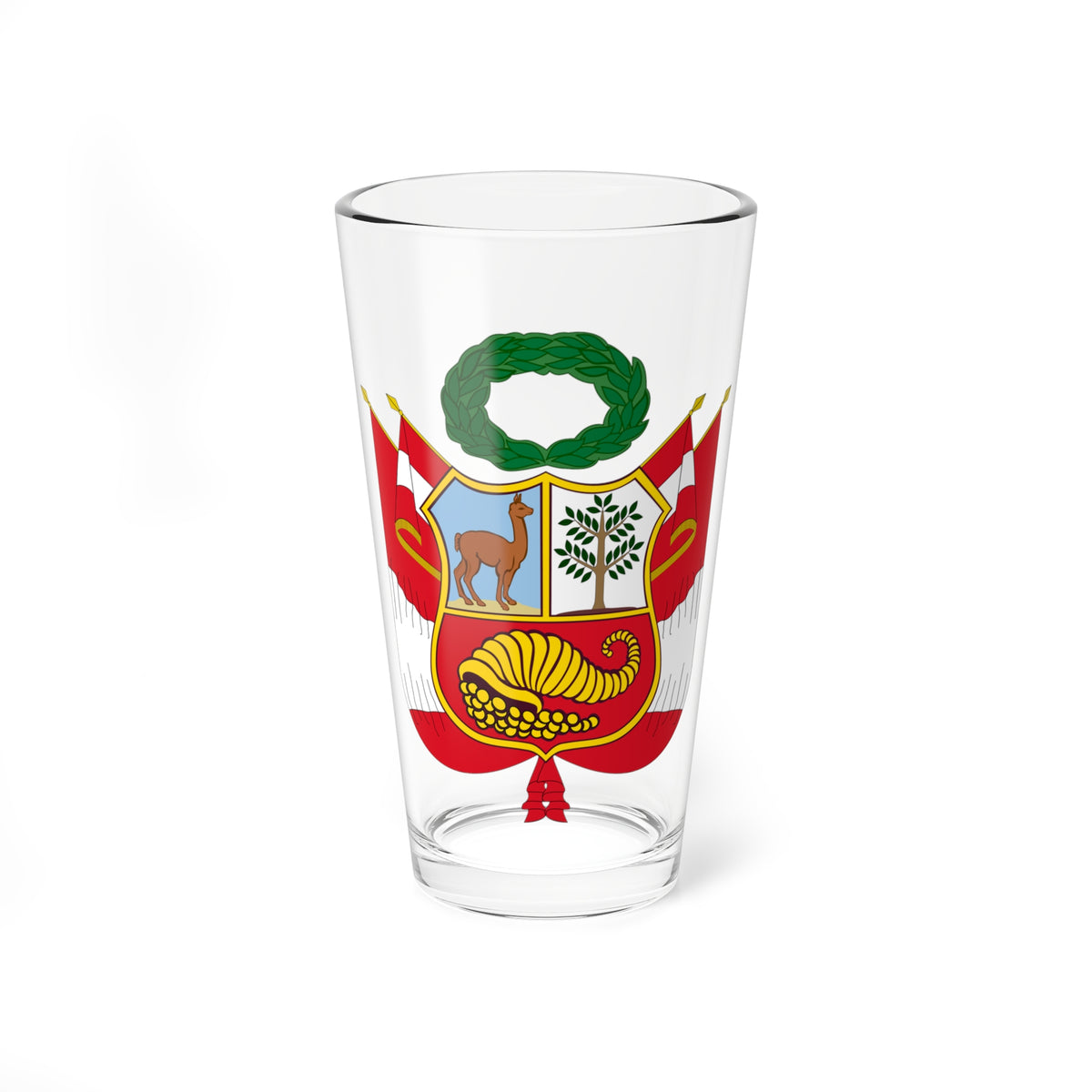 Escudo nacional del Perú versión alternativa (Peru) (Coat of Arms) Pint Glass 16oz