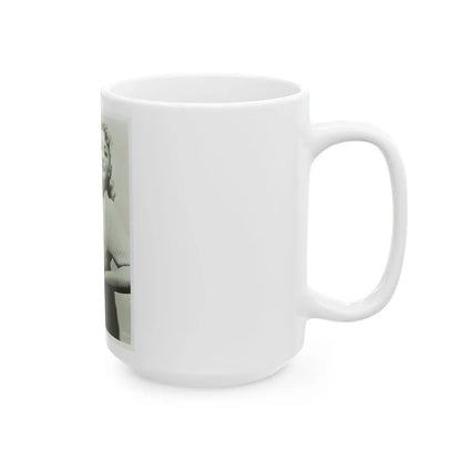 Lori Nelson #207 - B&W Glamour Dress Photo (Vintage Female Icon) White Coffee Mug-Go Mug Yourself