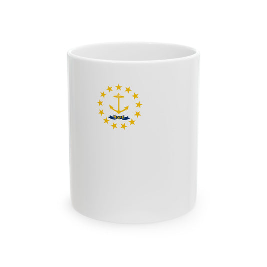 Flag-map of Rhode Island (United States) White Coffee Mug