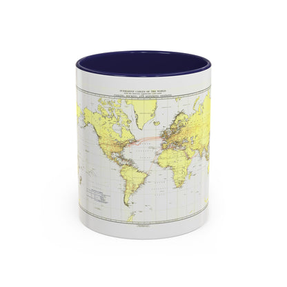 Submarine Cables of the World (1896) (Map) Accent Coffee Mug