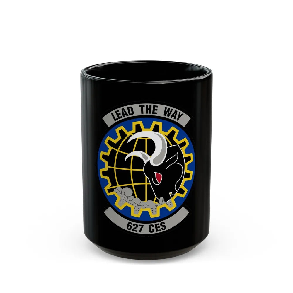 627 Civil Engineer Squadron AMC (U.S. Air Force) Black Coffee Mug-15oz-Go Mug Yourself