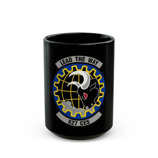 627 Civil Engineer Squadron AMC (U.S. Air Force) Black Coffee Mug-15oz-Go Mug Yourself