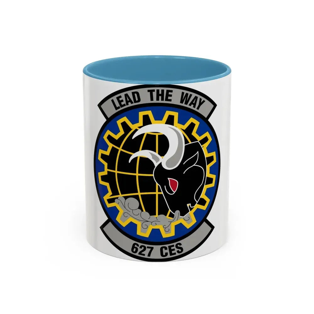 627 Civil Engineer Squadron AMC (U.S. Air Force) Accent Coffee Mug 11oz Light Blue - Go Mug Yourself
