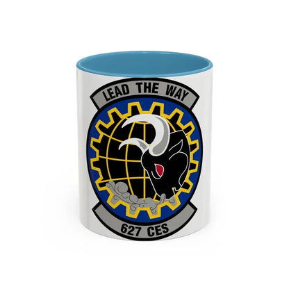 627 Civil Engineer Squadron AMC (U.S. Air Force) Accent Coffee Mug 11oz Light Blue - Go Mug Yourself