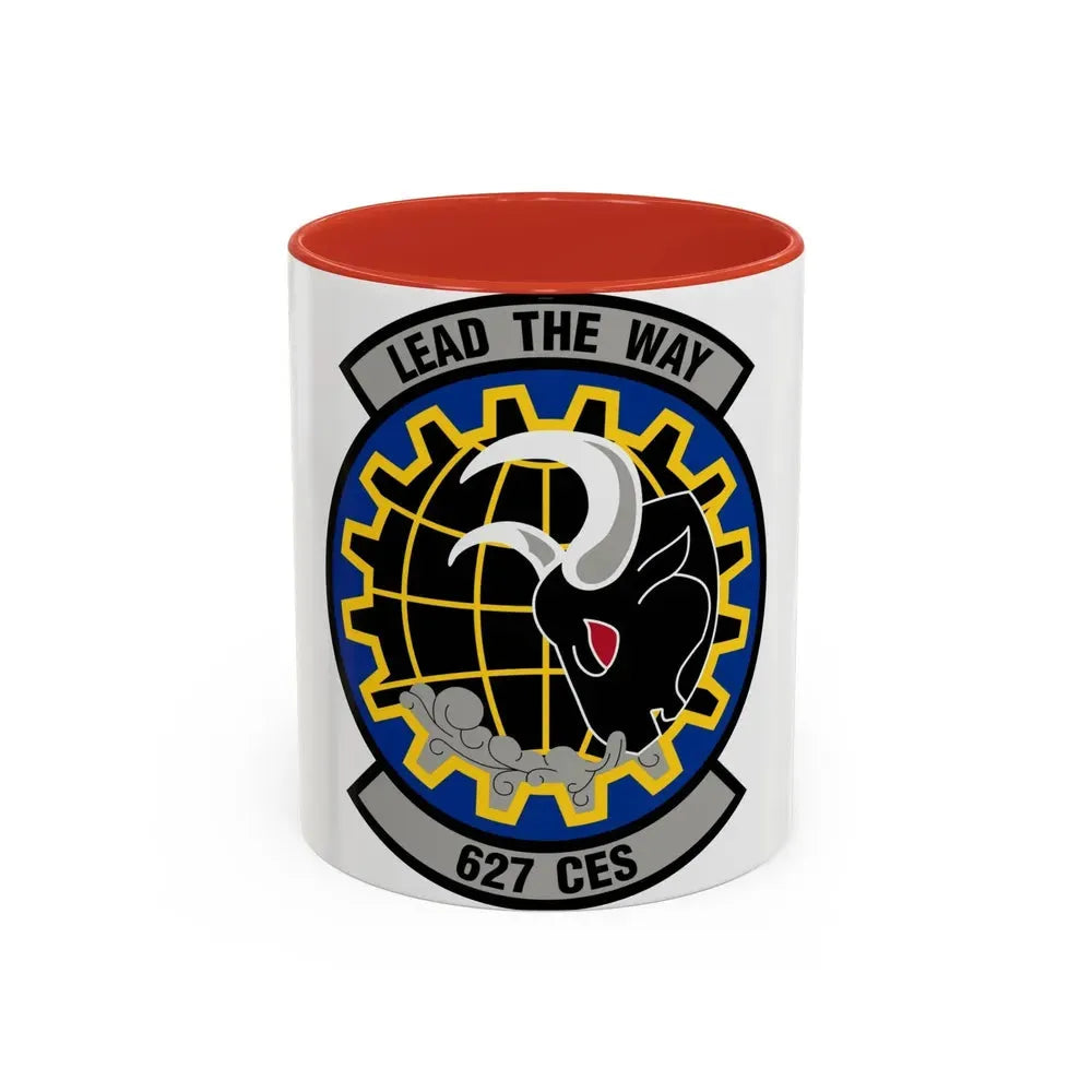 627 Civil Engineer Squadron AMC (U.S. Air Force) Accent Coffee Mug 11oz Red - Go Mug Yourself