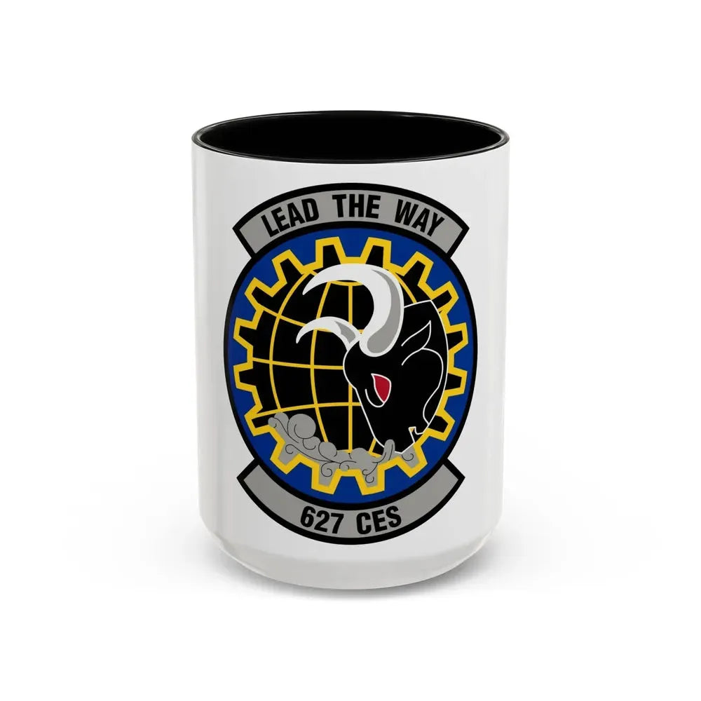 627 Civil Engineer Squadron AMC (U.S. Air Force) Accent Coffee Mug 15oz Black - Go Mug Yourself