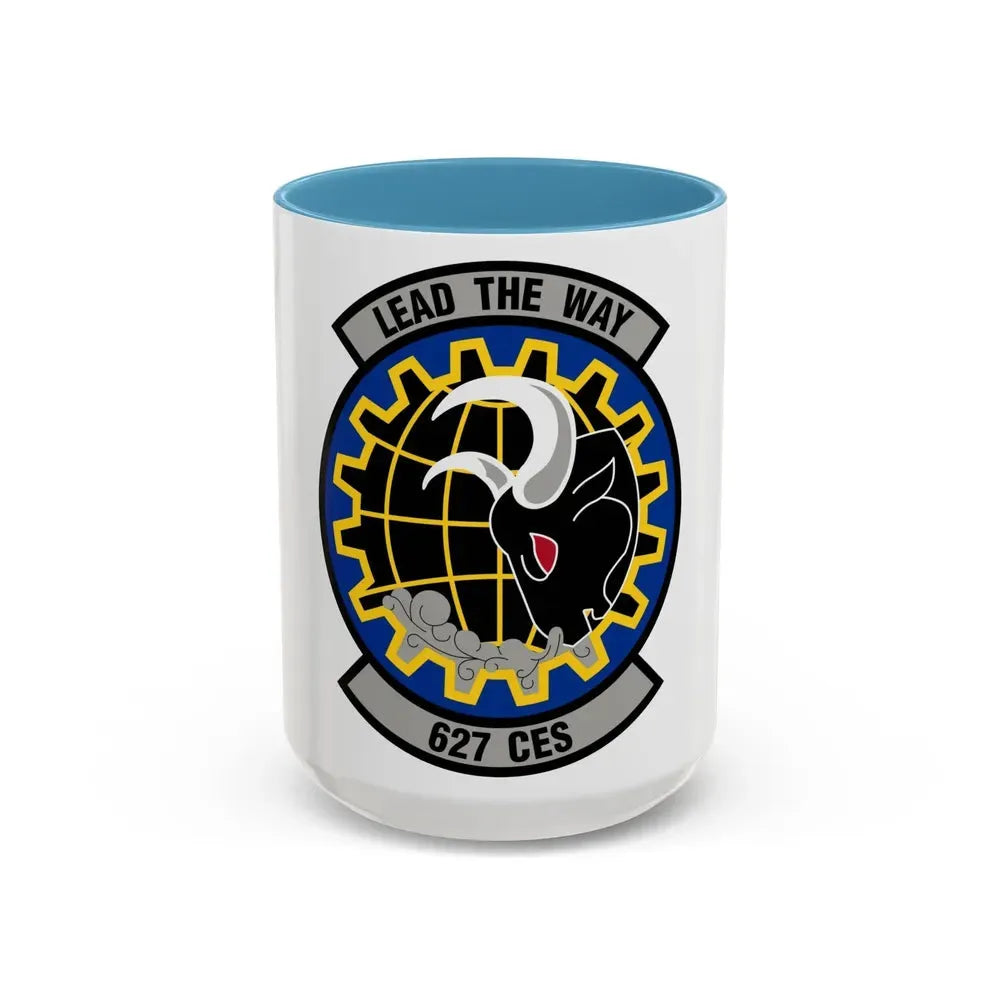 627 Civil Engineer Squadron AMC (U.S. Air Force) Accent Coffee Mug 15oz Light Blue - Go Mug Yourself