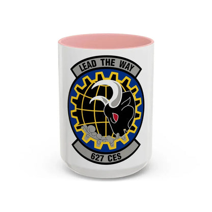 627 Civil Engineer Squadron AMC (U.S. Air Force) Accent Coffee Mug 15oz Pink - Go Mug Yourself