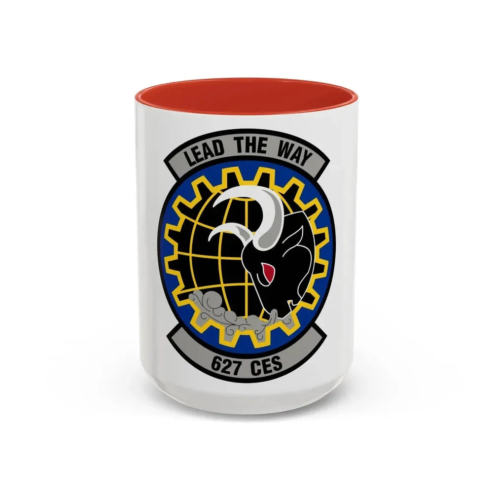 627 Civil Engineer Squadron AMC (U.S. Air Force) Accent Coffee Mug 15oz Red - Go Mug Yourself