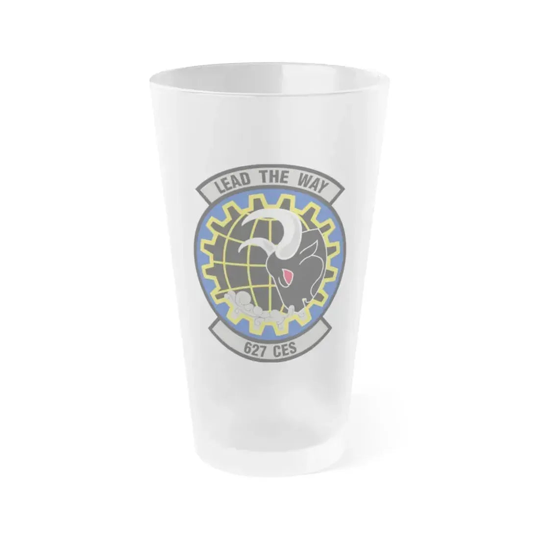 627 Civil Engineer Squadron AMC (U.S. Air Force) Frosted Pint Glass 16oz 16oz Frosted - Go Mug Yourself