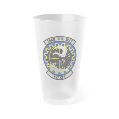 627 Civil Engineer Squadron AMC (U.S. Air Force) Frosted Pint Glass 16oz 16oz Frosted - Go Mug Yourself