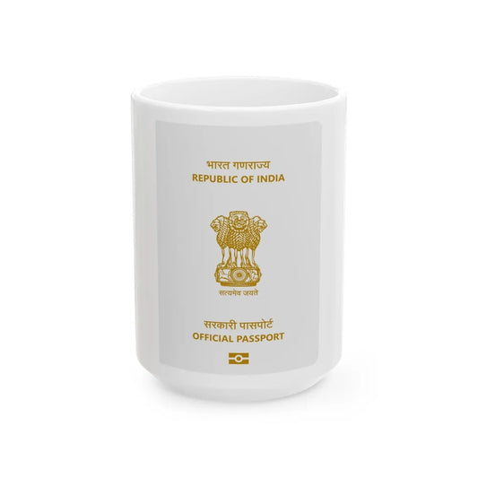 Indian Official Passport - White Coffee Mug-15oz-Go Mug Yourself