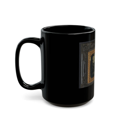 Nine Unidentified Soldiers In Union Uniforms And Forage Caps, Eight With Bayoneted Muskets And One With A Drum (U.S. Civil War) Black Coffee Mug