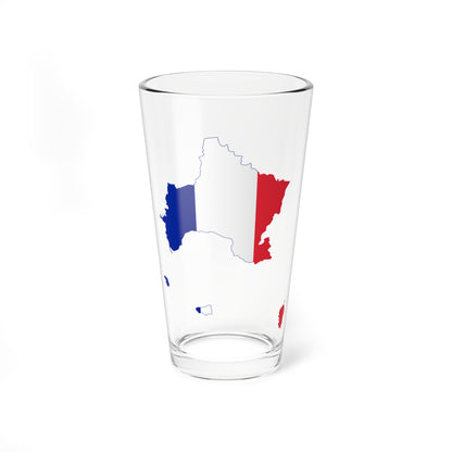 Flag-map of France without Britanny Normandie and Occitania (France) Pint Glass 16oz