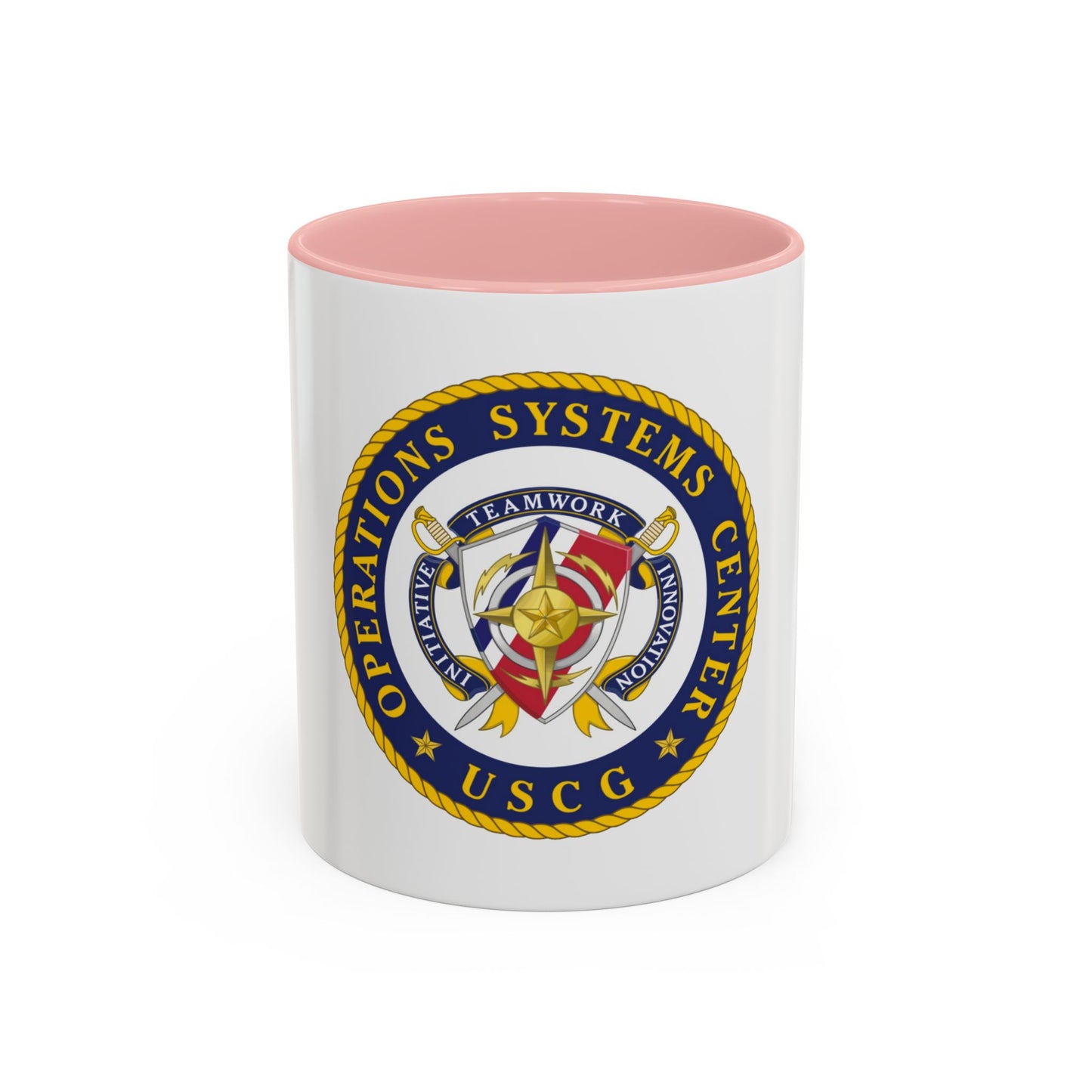 USCG Operations Systems Center (U.S. Coast Guard) Accent Coffee Mug
