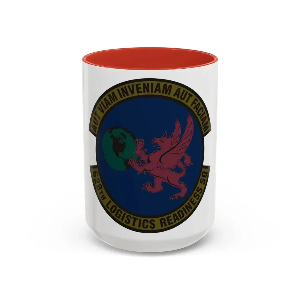 628 Logistics Readiness Squadron AMC (U.S. Air Force) Accent Coffee Mug 15oz Red - Go Mug Yourself