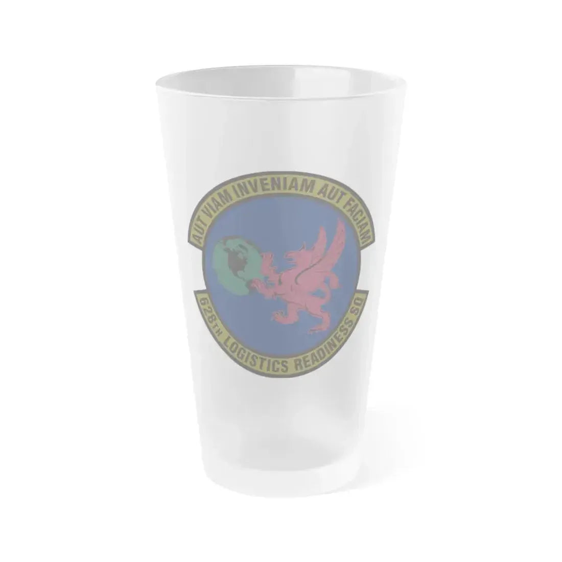 628 Logistics Readiness Squadron AMC (U.S. Air Force) Frosted Pint Glass 16oz 16oz Frosted - Go Mug Yourself