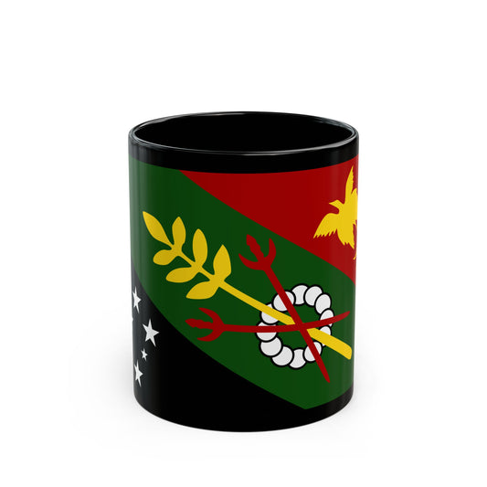 Flag of Chimbu Papa New Guinea - Black Coffee Mug-11oz-Go Mug Yourself